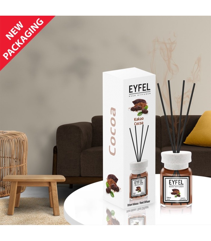 خرید-خوشبو-کننده-هوا-با-نی-eyfel-ایفل-رایحه-کاکائو-cocoa-حجم-120-میلی-لیتر